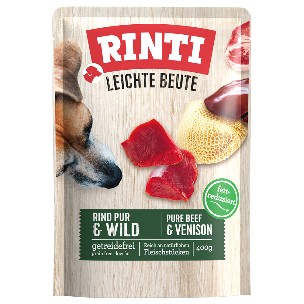 Rinti 10x400g  Lichte prooi puur rund & wild natvoer voor honden