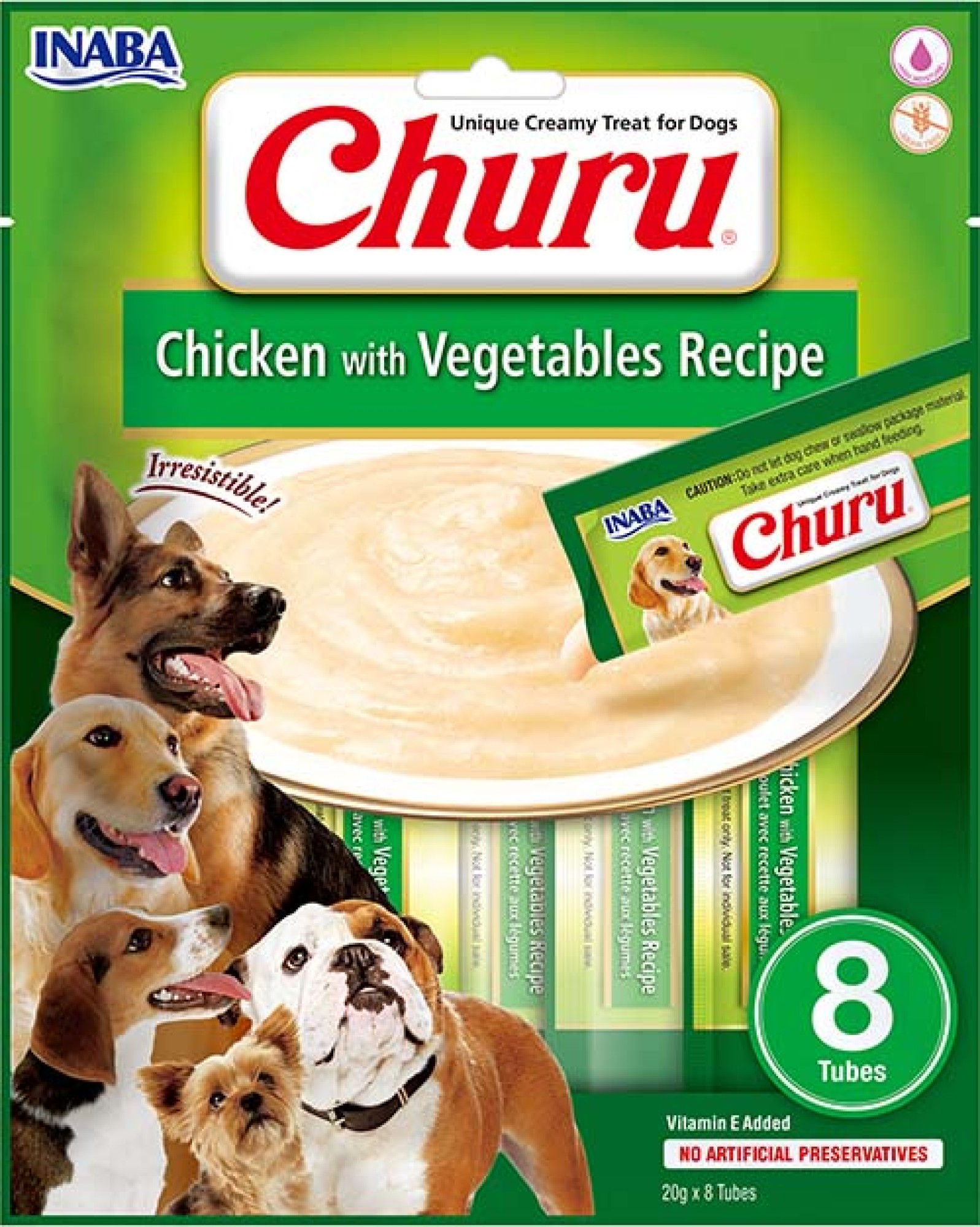 Inaba Churu puree hond Kip met groente 8 stuks