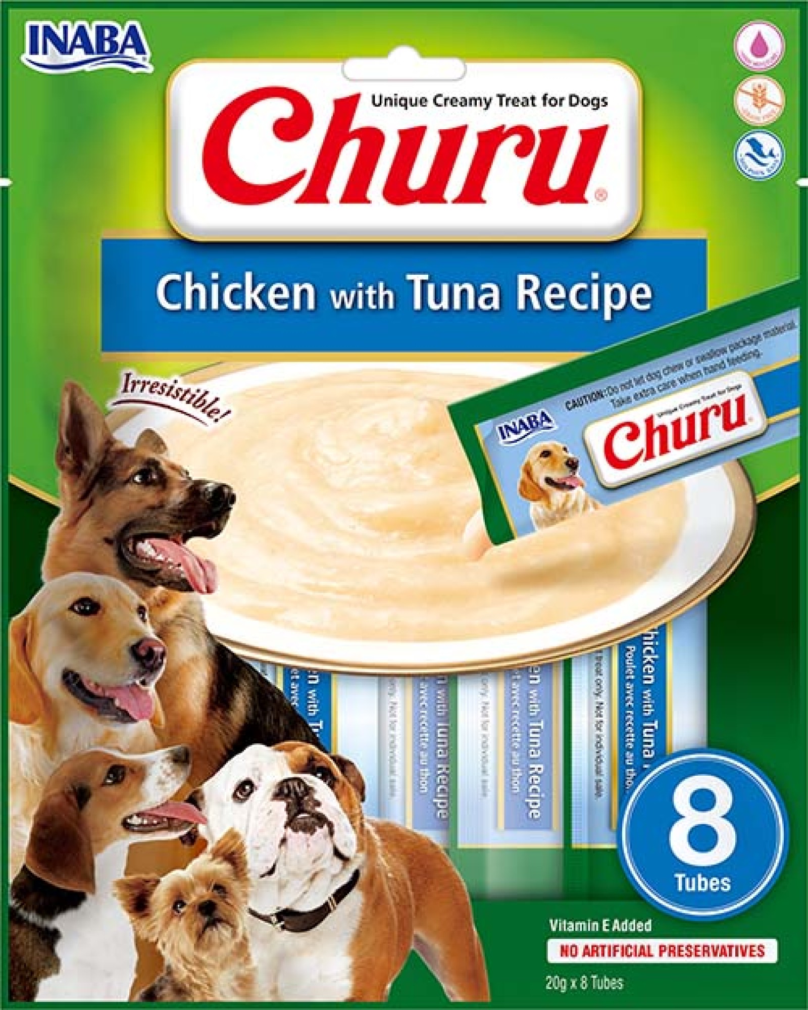 Inaba Churu puree hond Kip met tonijn 8 stuks