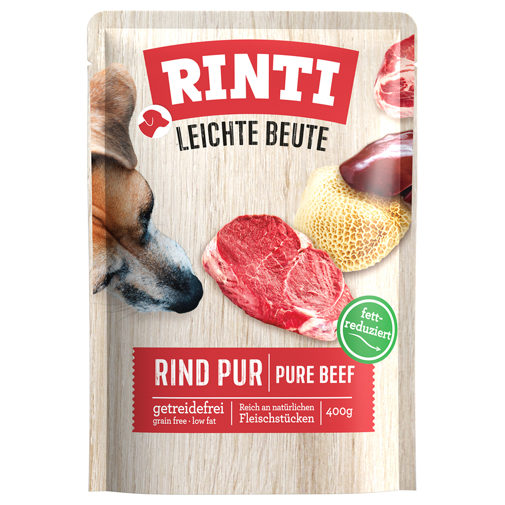 Rinti 10x400g  Lichte prooi puur rund natvoer voor honden