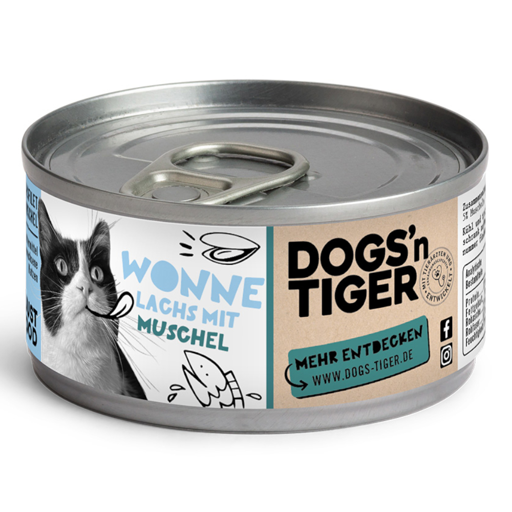 Dogs'n Tiger Cat Filet 12 x 70 g - Zalm met mosselen