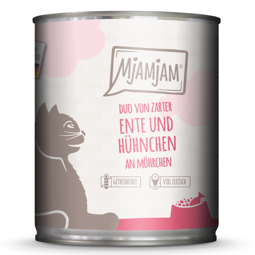 MjAMjAM Duo 6 x 800 g - Malse eend & kip met wortelen