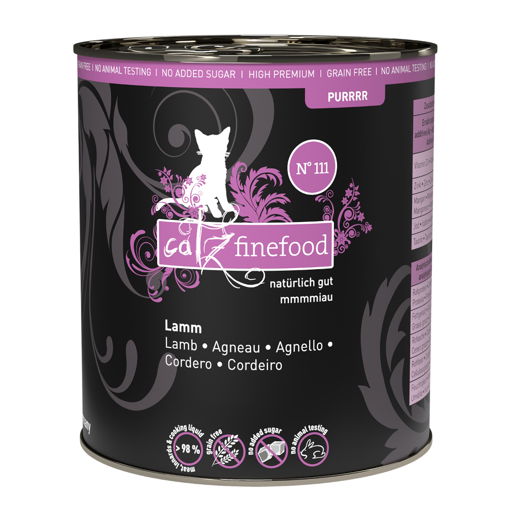 Catz Finefood 6 x 800g  Purrrr No.111 Lamb natvoer voor katten