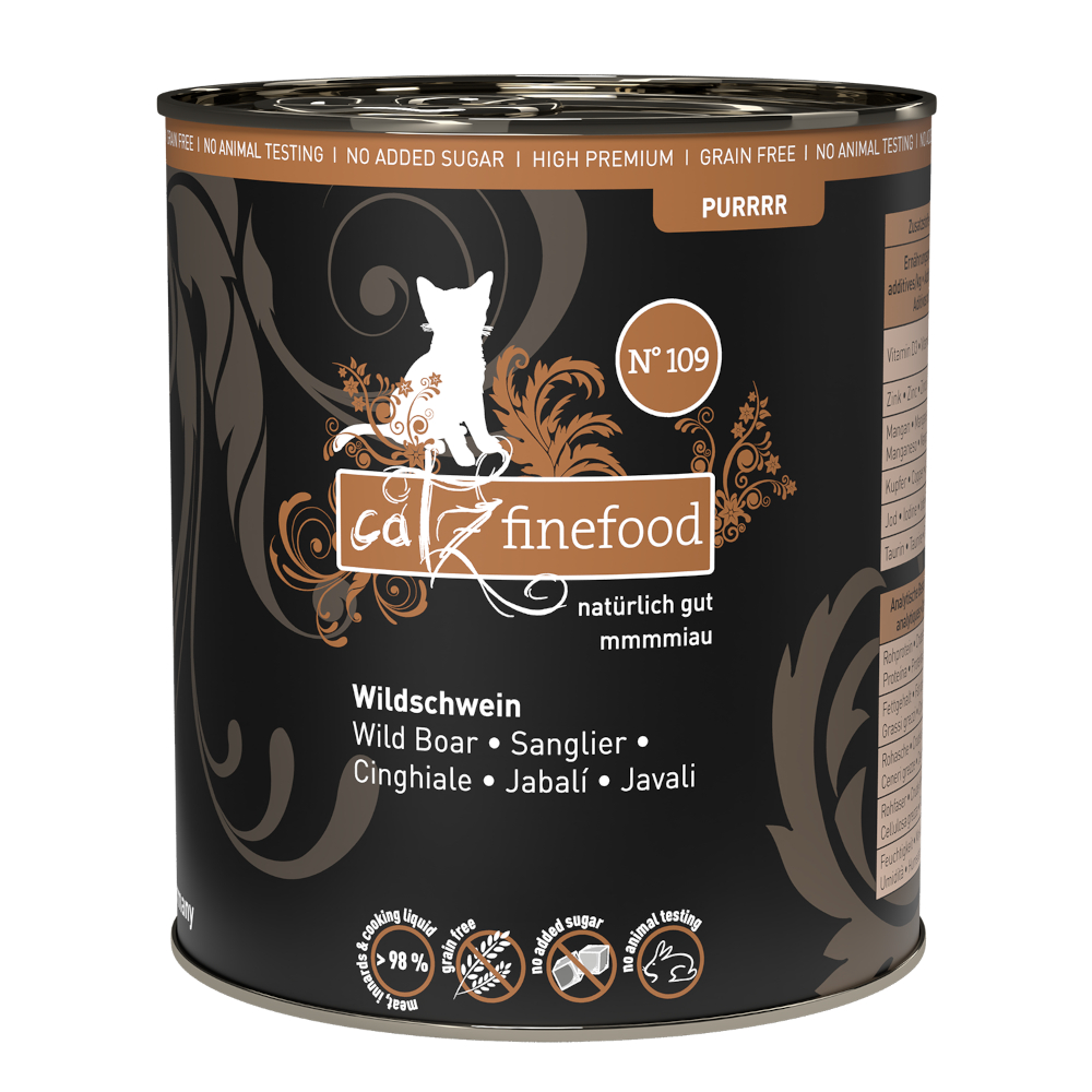 Catz Finefood 6 x 800g  Purrrr No.109 Wild zwijn natvoer voor katten