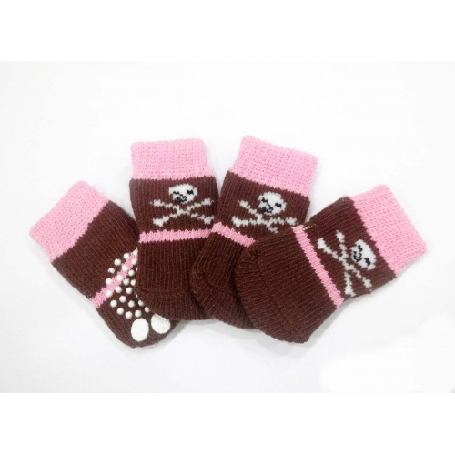 Urban Pup Dog Socks Scully Brown / Pink