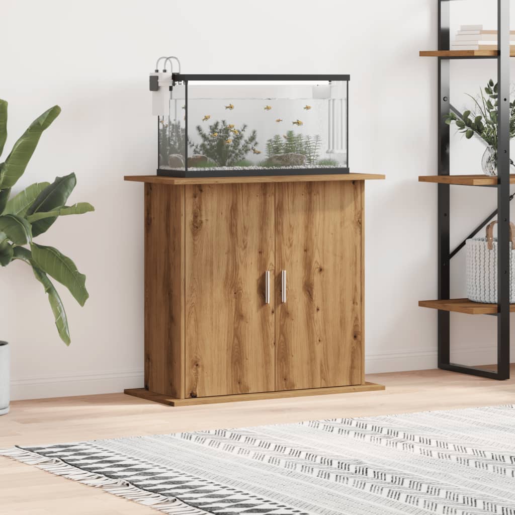 VidaXL Aquariumstandaard 81x36x73cm bewerkt hout artisanaal eikenkleur