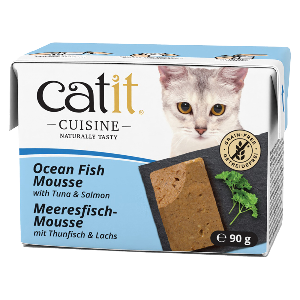 Catit 12x90g  Cuisine Mousse Tonijn met Zalm nat kattenvoer