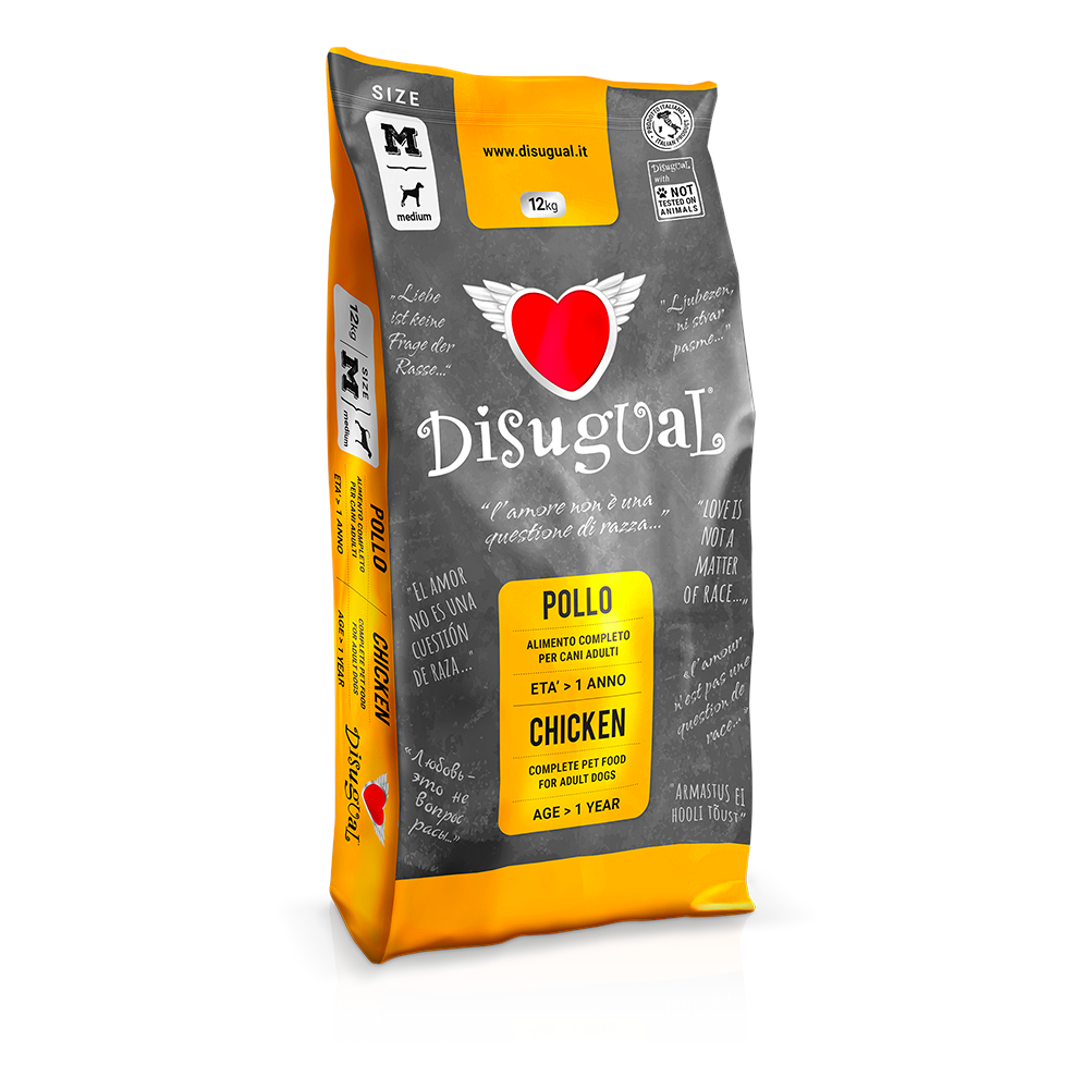 Disugual 12kg  Medium Adult Kip droogvoer voor honden