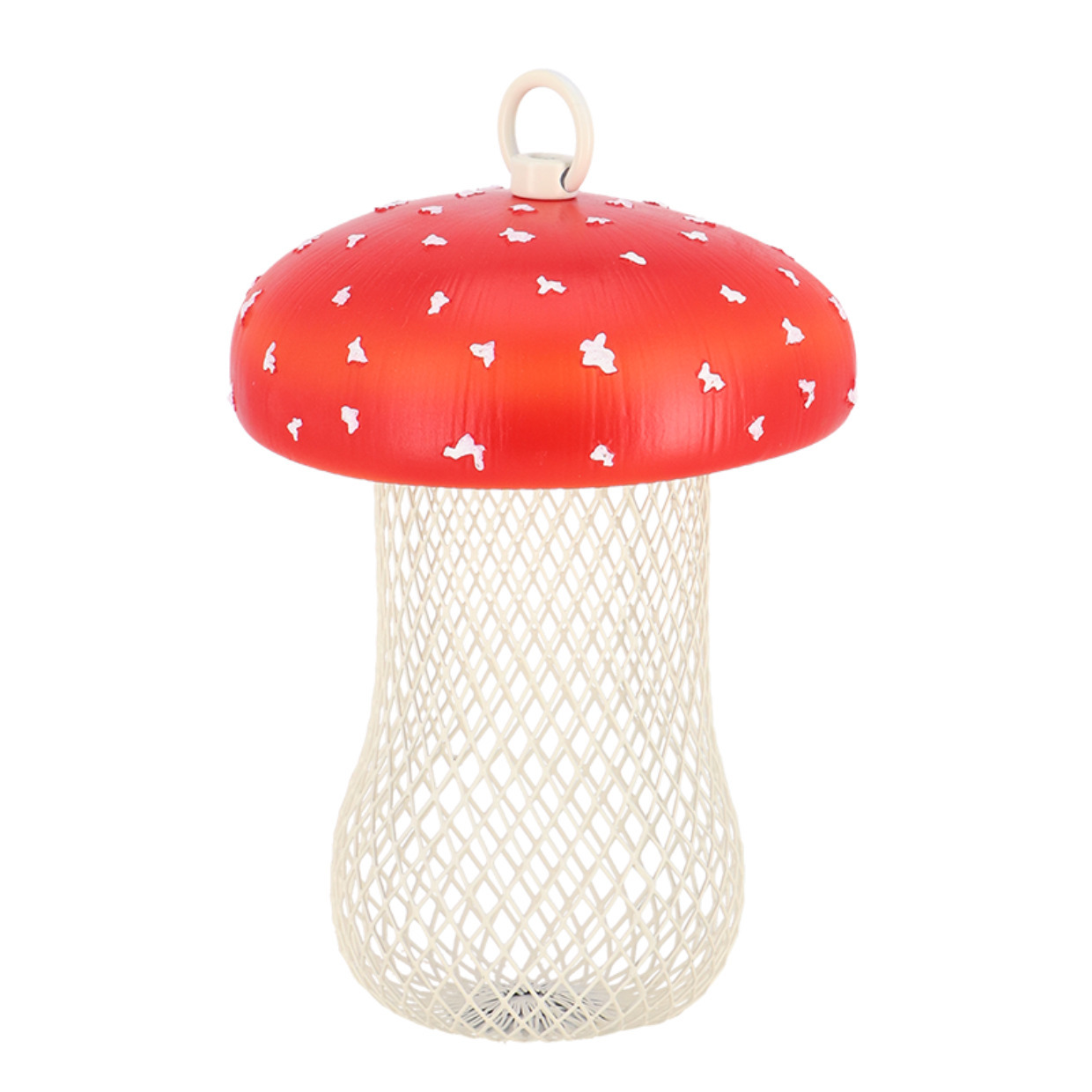 Best for Birds Voedersilo noten Fungi - vliegenzwam - rood - PVC/ijzer - 13 x 18 cm - notensilo voor vogels -