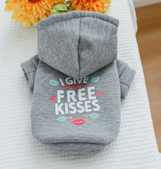 Merkloos Hondentrui Free Kisses Hoodie 28 cm