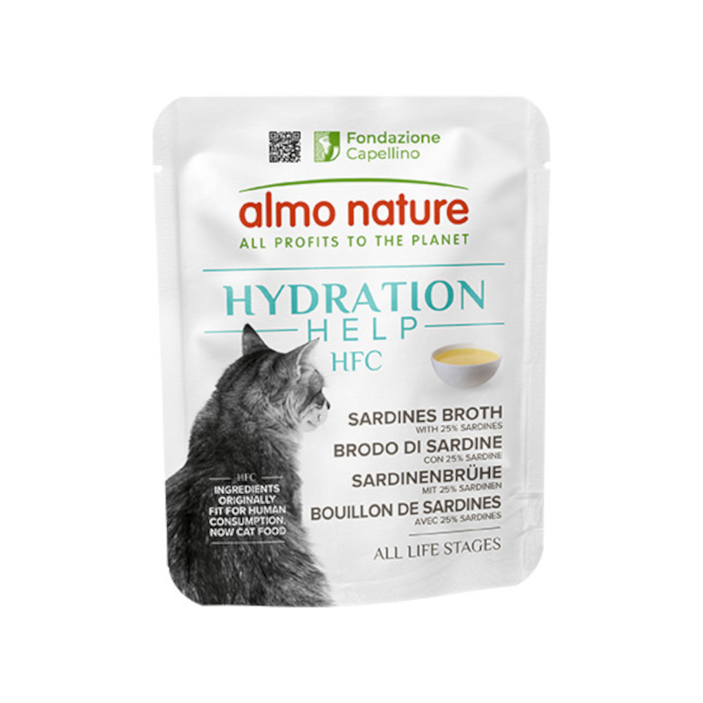 Almo Nature HFC 6x50g  Hydration Help sardinebouillon met sardientjes nat kattenvoer