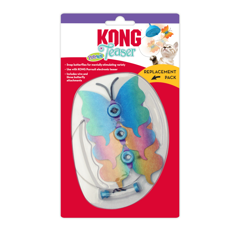 Kong Accessoires: Vervangingsverpakking  Teaser Purrsuit vlinder kattenspeeltje