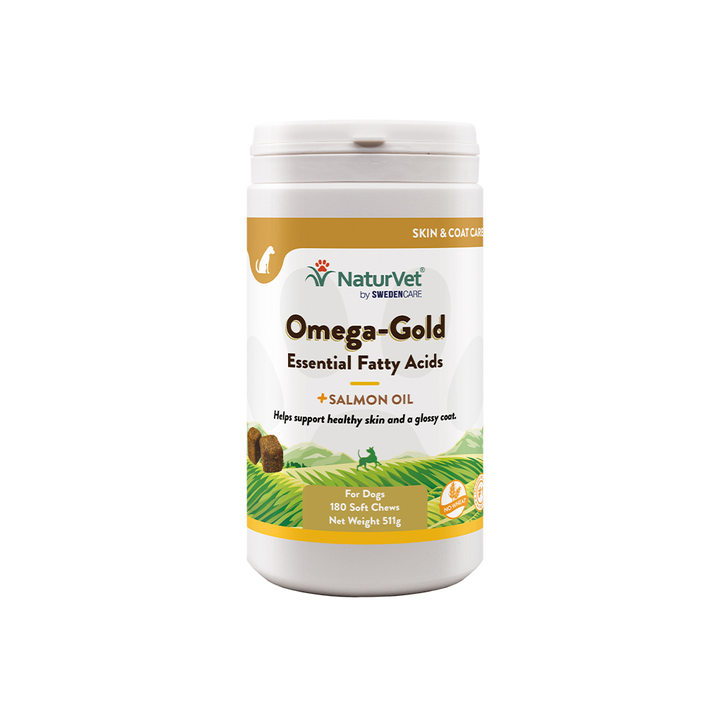 NaturVet Omega Gold 180 kauwtabletten aanvullende voeding voor honden