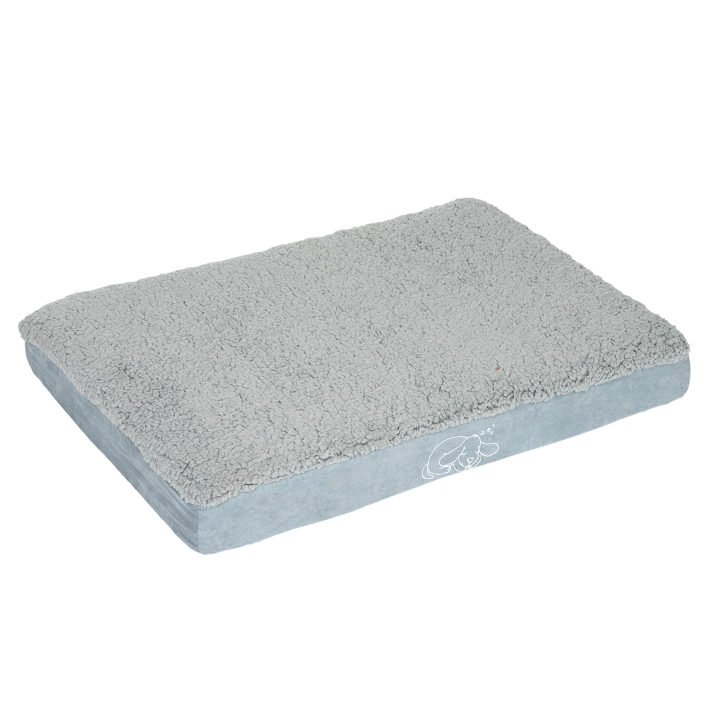 Zooplus Exclusive  M: L 100 x B 65 x H 9,5 cm (motief: hond) - Hondenkussen Memory Foam Grijs