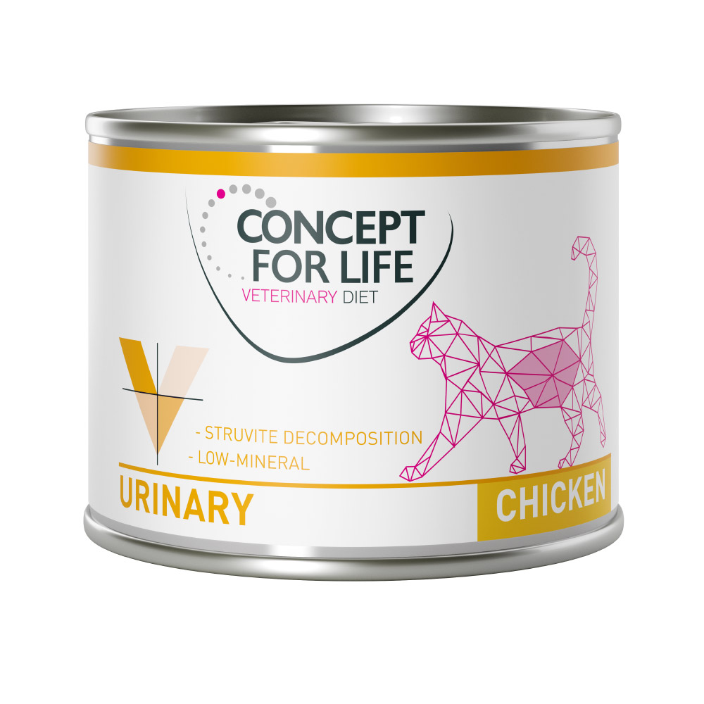 Concept for Life VET 6 x 200 g erinary Diet Urinary Kip Natvoer voor volwassen katten