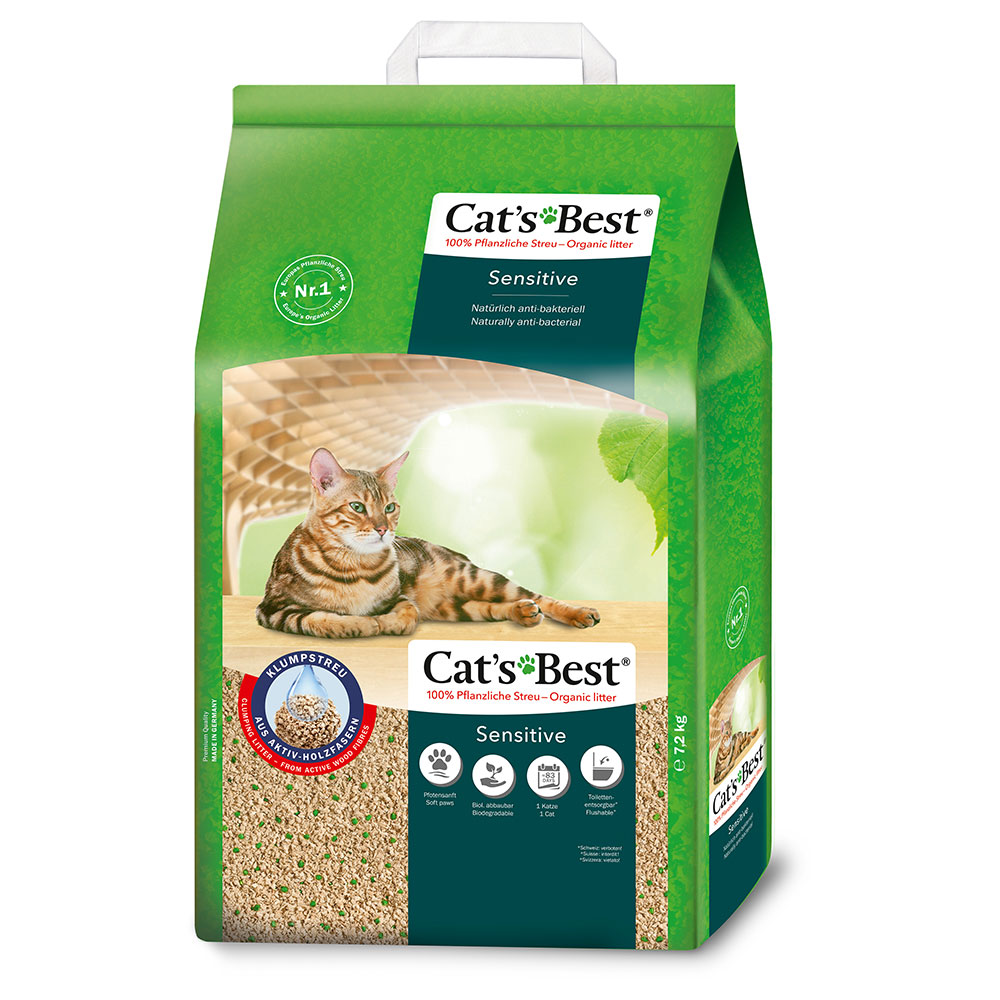 Cat's Best 2x20l (2x ca. 7,2kg) Sensitive Cat´s Best Kattenbakvulling