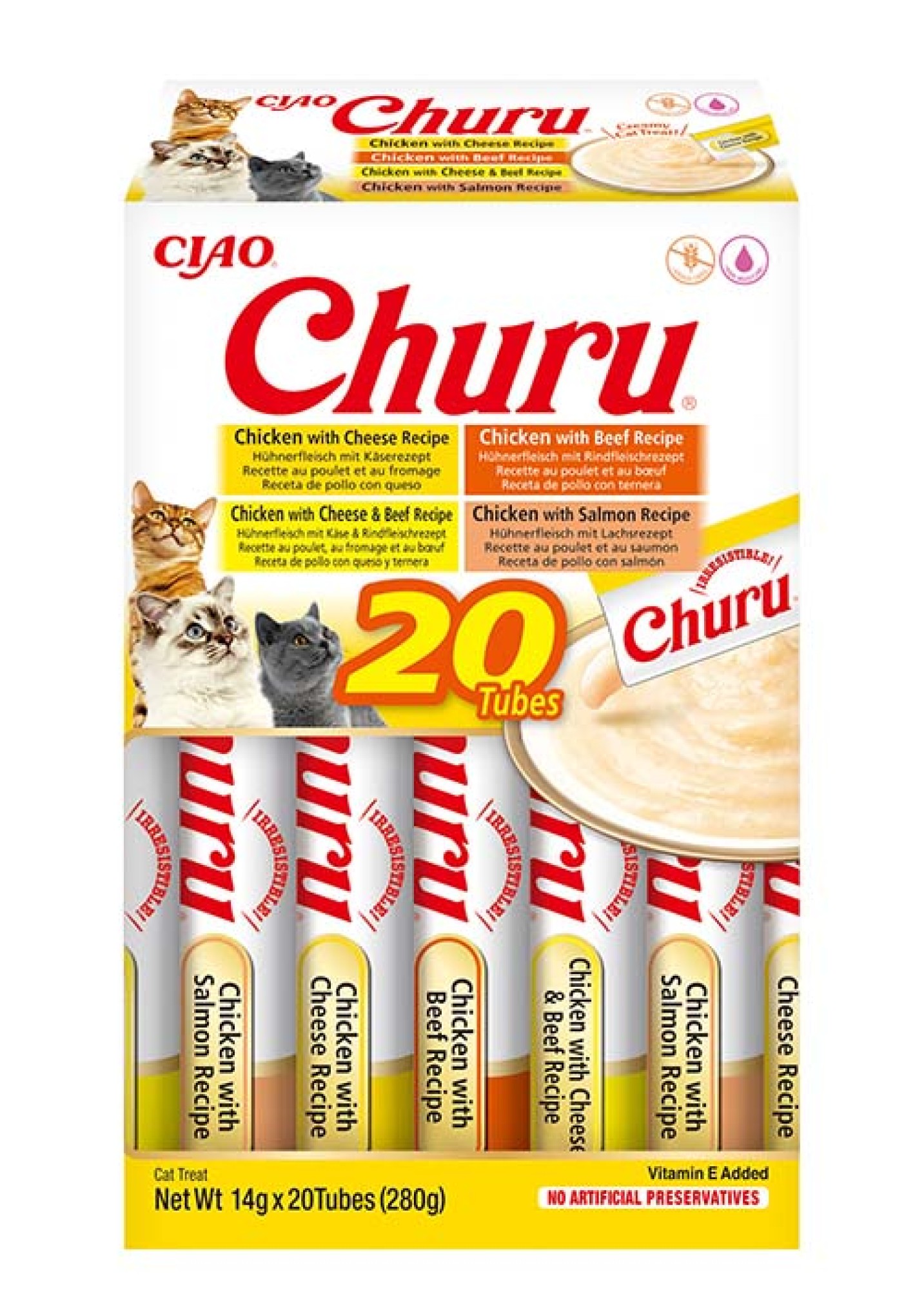 Inaba Churu kat Multipack Kip en Rund - 20 stuks