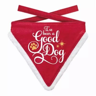 Plenty Gifts Kerst Bandana Good Dog Rood 16-20 CM 18,5X22,5 CM