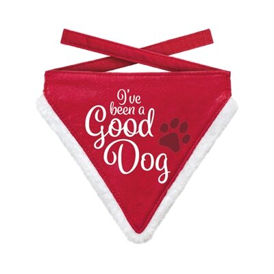 Plenty Gifts Kerst Bandana Good Dog Rood 12-16 CM 14X18 CM