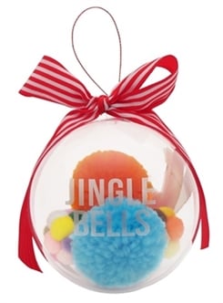 Cupid & Comet Jingle Bells Kerstbal Met Speelgoed Kat 10 cm