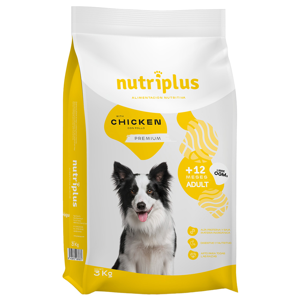 Nutriplus 3kg  Adult Dog met Kip Hondenvoer droog