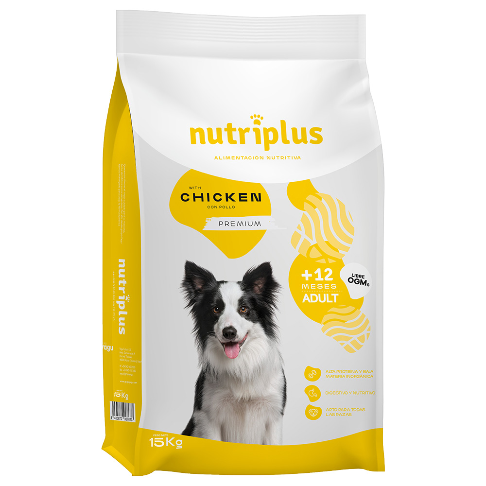 Nutriplus 15kg  Adult Dog met Kip Hondenvoer droog