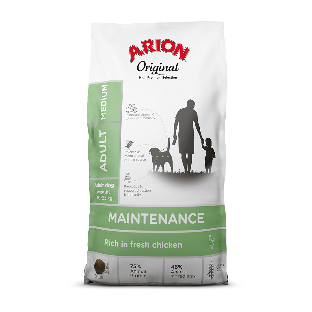 Arion 12kg  Original Maintenance Medium Breed Kip hondenvoer droog