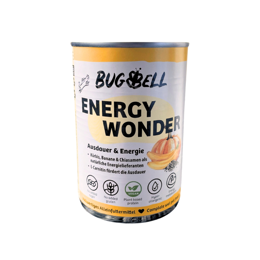 BugBell 12x400g  Energy Wonder Adult Pompoen, Banaan & Chiazaad natvoer voor honden