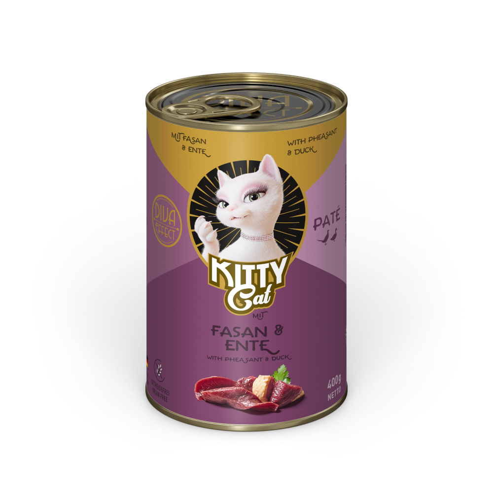 Kitty Cat 6x400g  Adult Pate Fazant & Eend natvoer voor katten