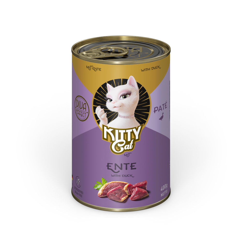 Kitty Cat 6x400g  Adult Pate Eend natvoer voor katten