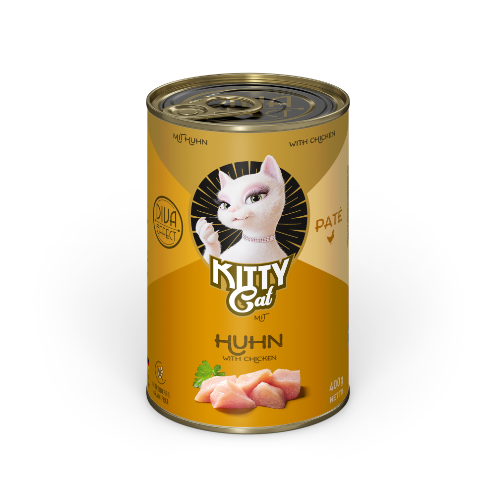 Kitty Cat 6x400g  Adult Pate Kip natvoer voor katten