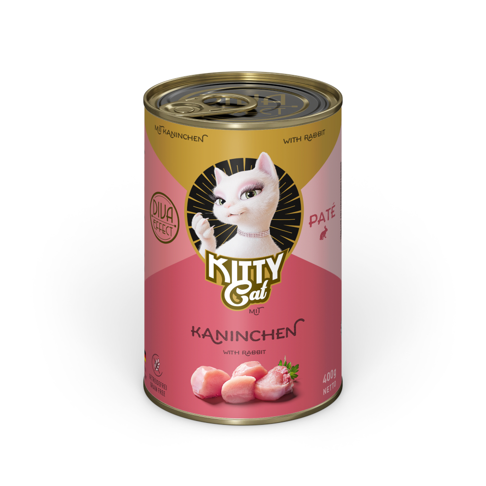 Kitty Cat 6x400g  Adult Pate konijn natvoer voor katten