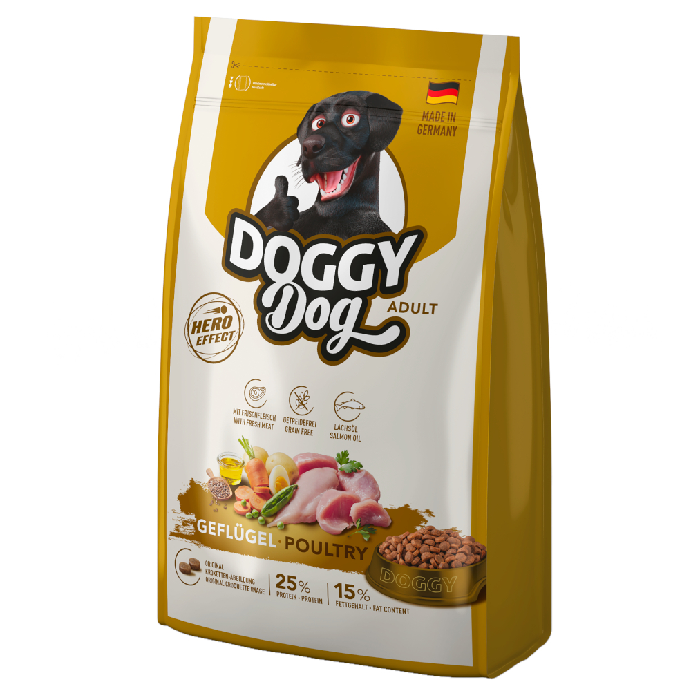 Doggy Dog 1kg  Adult gevogelte droogvoer voor honden