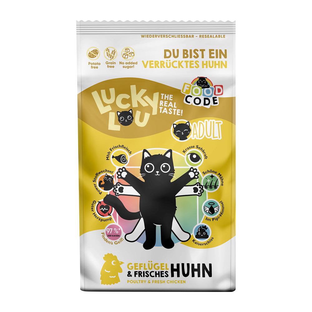 Lucky Lou 1,7kg  Adult gevogelte & kip droog kattenvoer