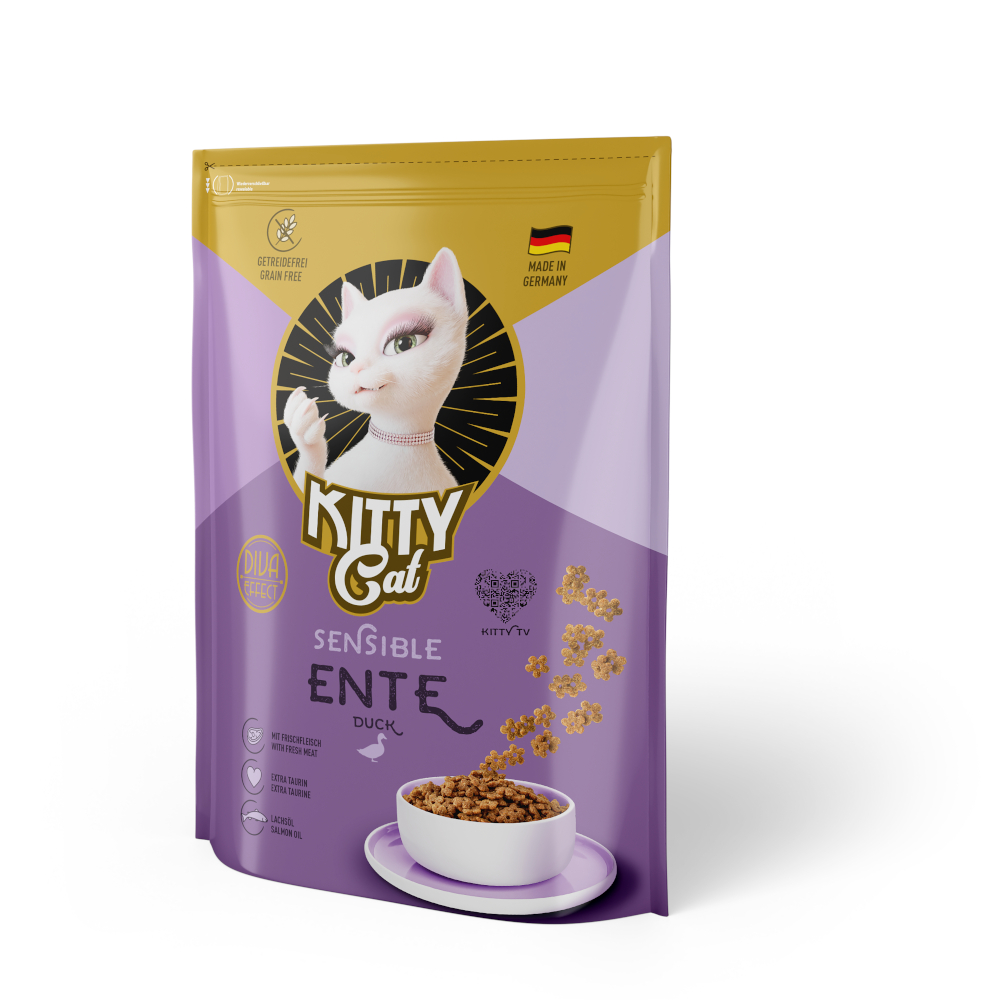 Kitty Cat 800g  Sensible met eend droogvoer voor katten