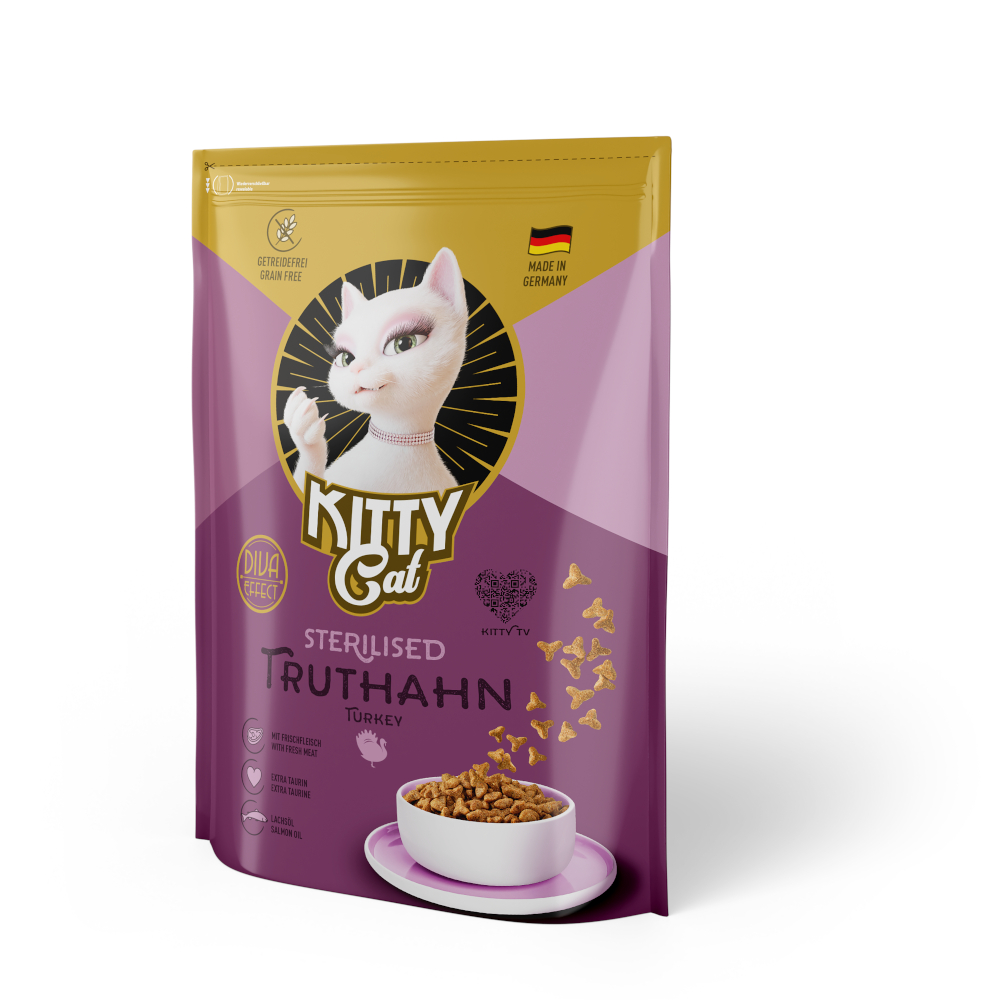 Kitty Cat 800g  Gesteriliseerd met kalkoen droogvoer voor katten