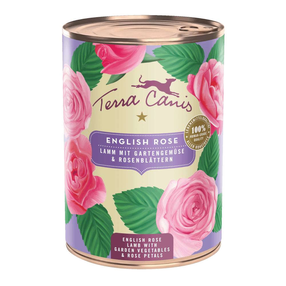 Terra Canis Flower Menü | Englische Rose: Lamm mit Gartengemüse und Rosenblättern 400g