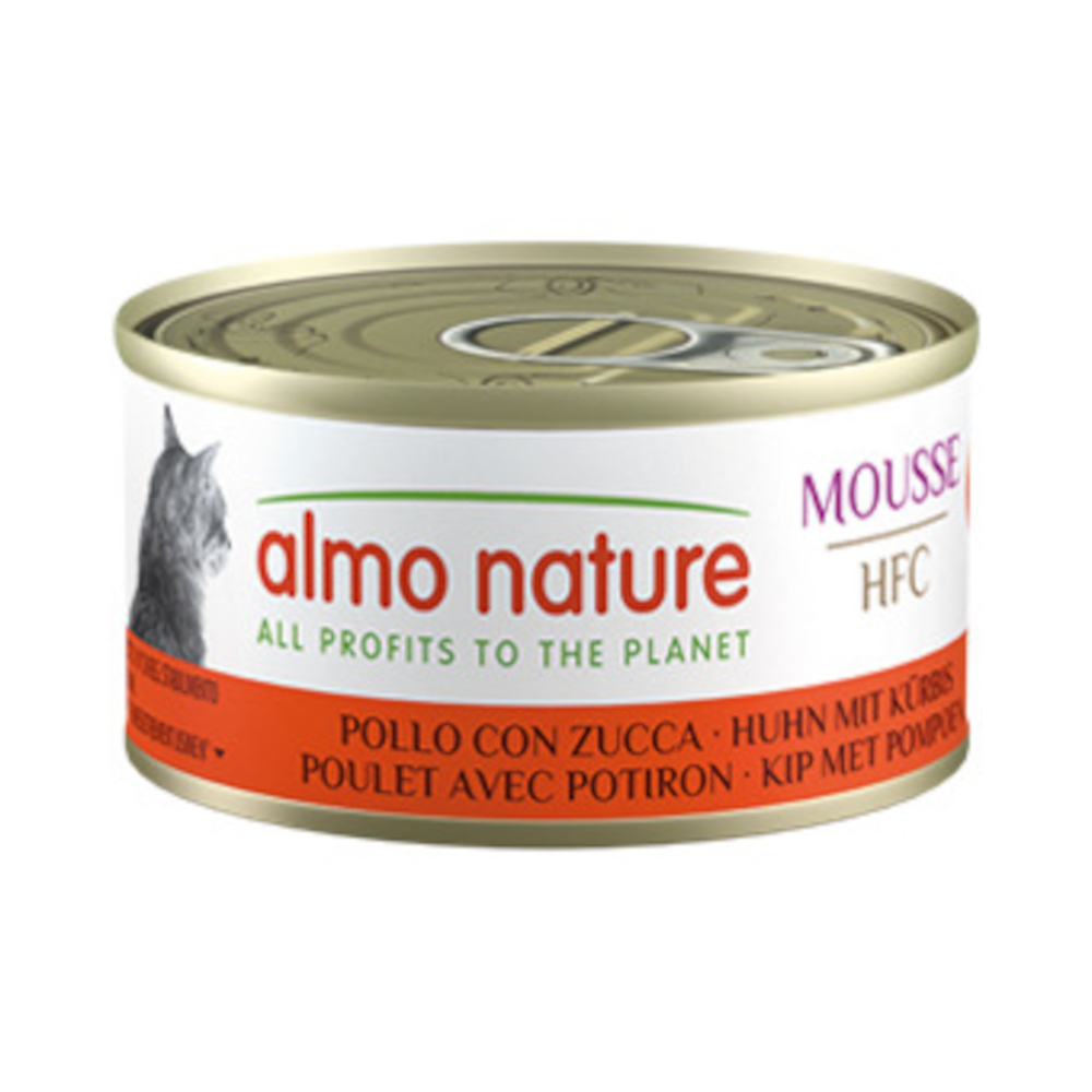 Almo Nature HFC Voordeelpakket: 24x70g  Cat Mousse Kip met Pompoen natvoer voor katten