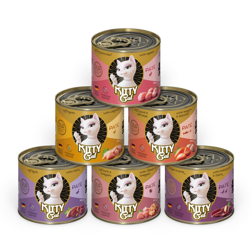 Kitty Cat 6x200g  Adult Pate Mix II (6 soorten) nat kattenvoer