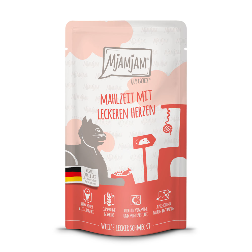 MjAMjAM 12x125g  Quetschie Harten nat kattenvoer