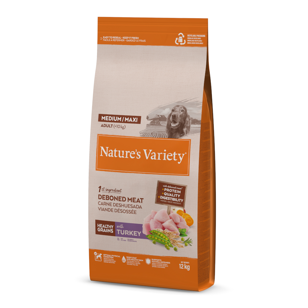 Nature’s Variety 12kg Nature's Variety Healthy Grains Medium/Maxi Adult Kalkoen Hondenvoer droog