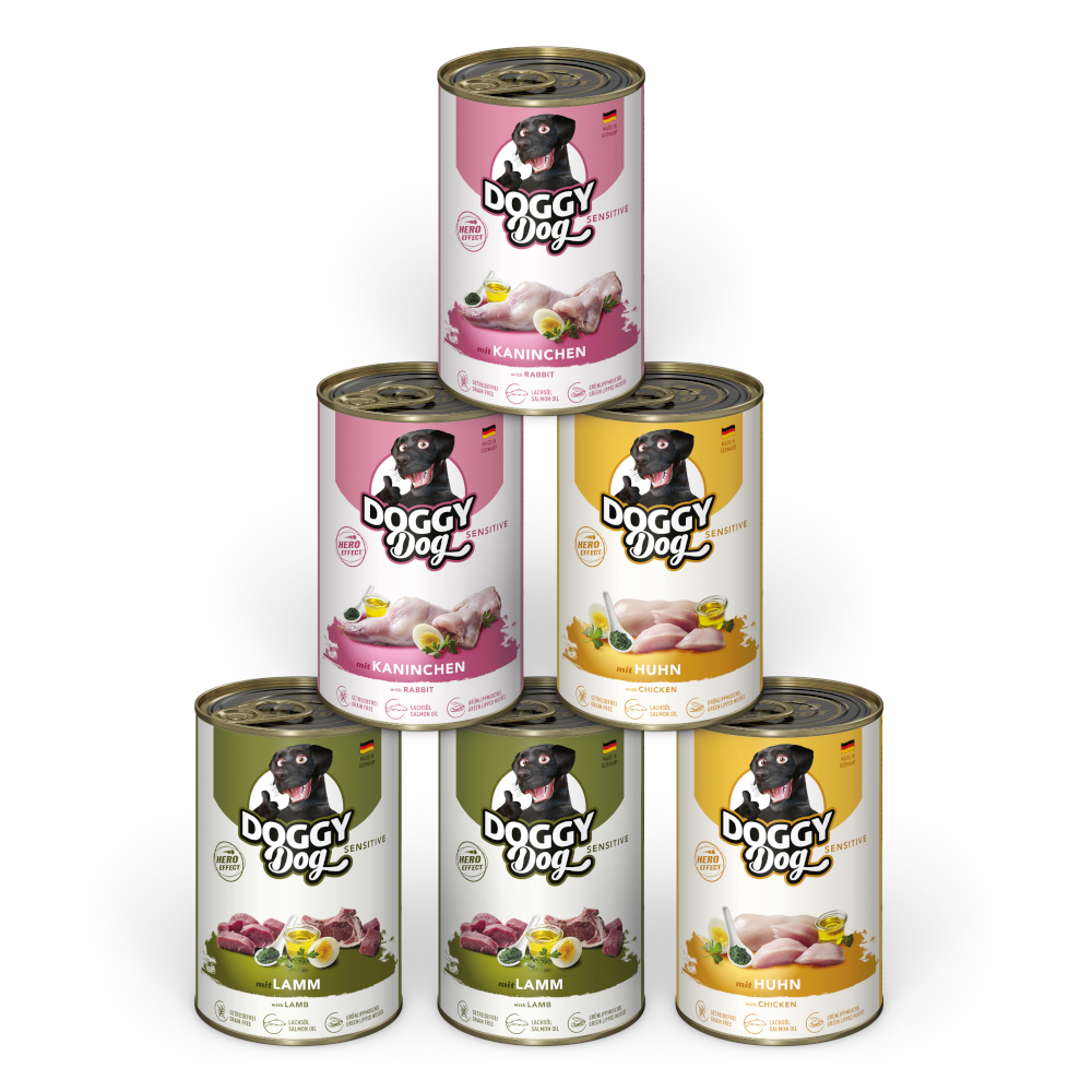 Doggy Dog 6x400g  Adult Sensitive Mix (3 soorten) nat hondenvoer