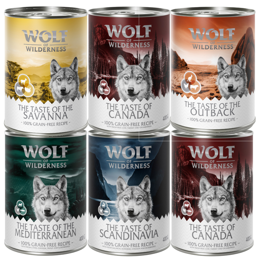 Wolf of Wilderness 6x400g Adult The Taste Of -  graanvrij natvoer honden