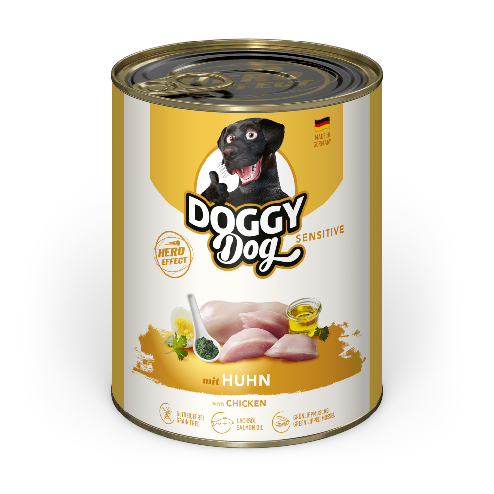 Doggy Dog 6x800g  Adult Sensitive met kip nat hondenvoer