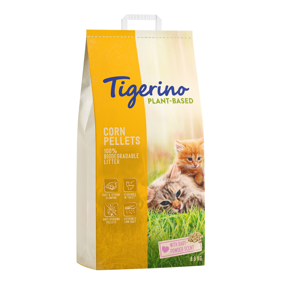 Tigerino 14l  Plant-Based Maïs kattenbakvulling - Baby Powder geur