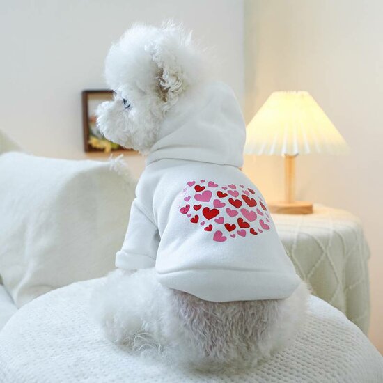 Hearts hoodie White S 24 cm