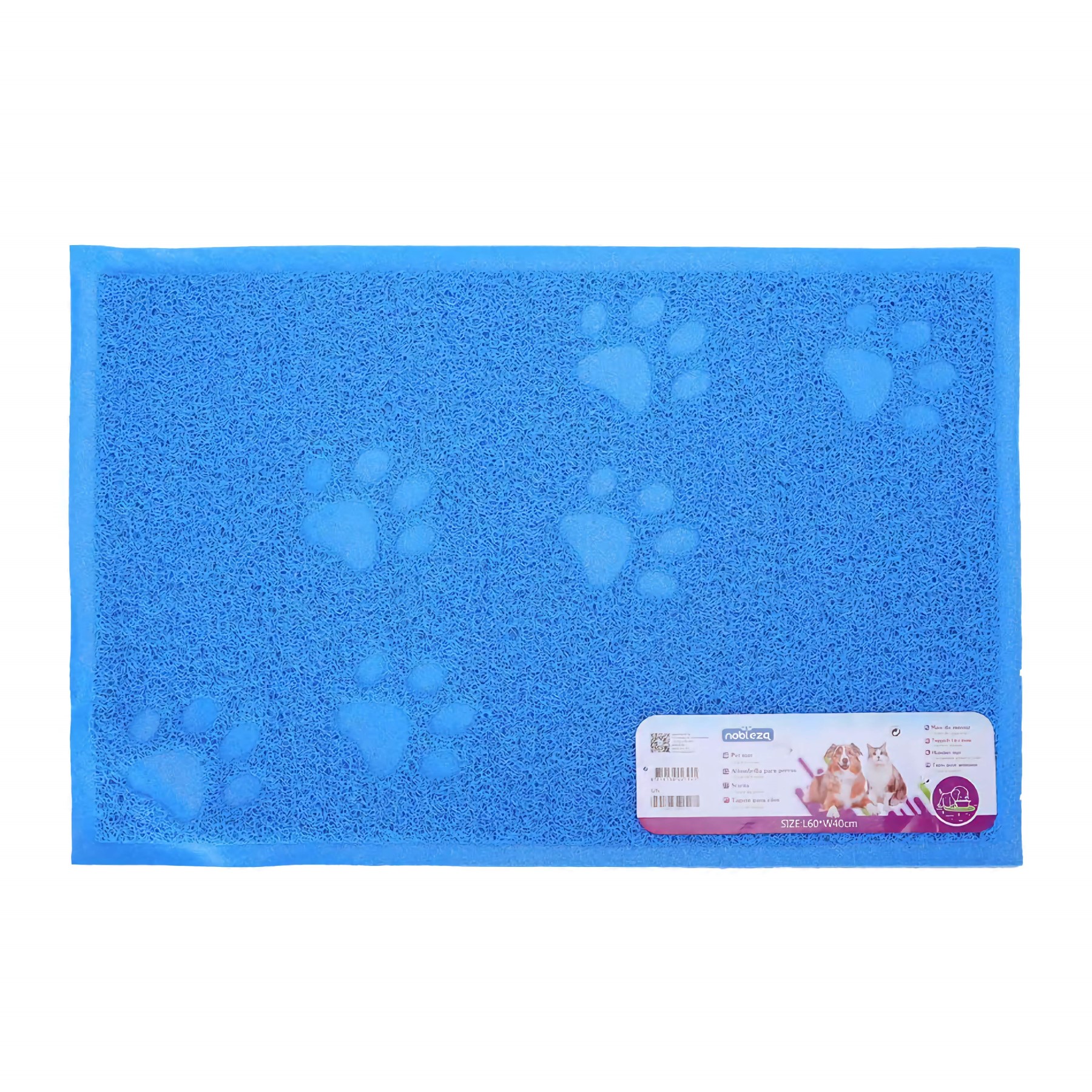 Nobleza Kattenbakmat rubber 40x60 cm blauw