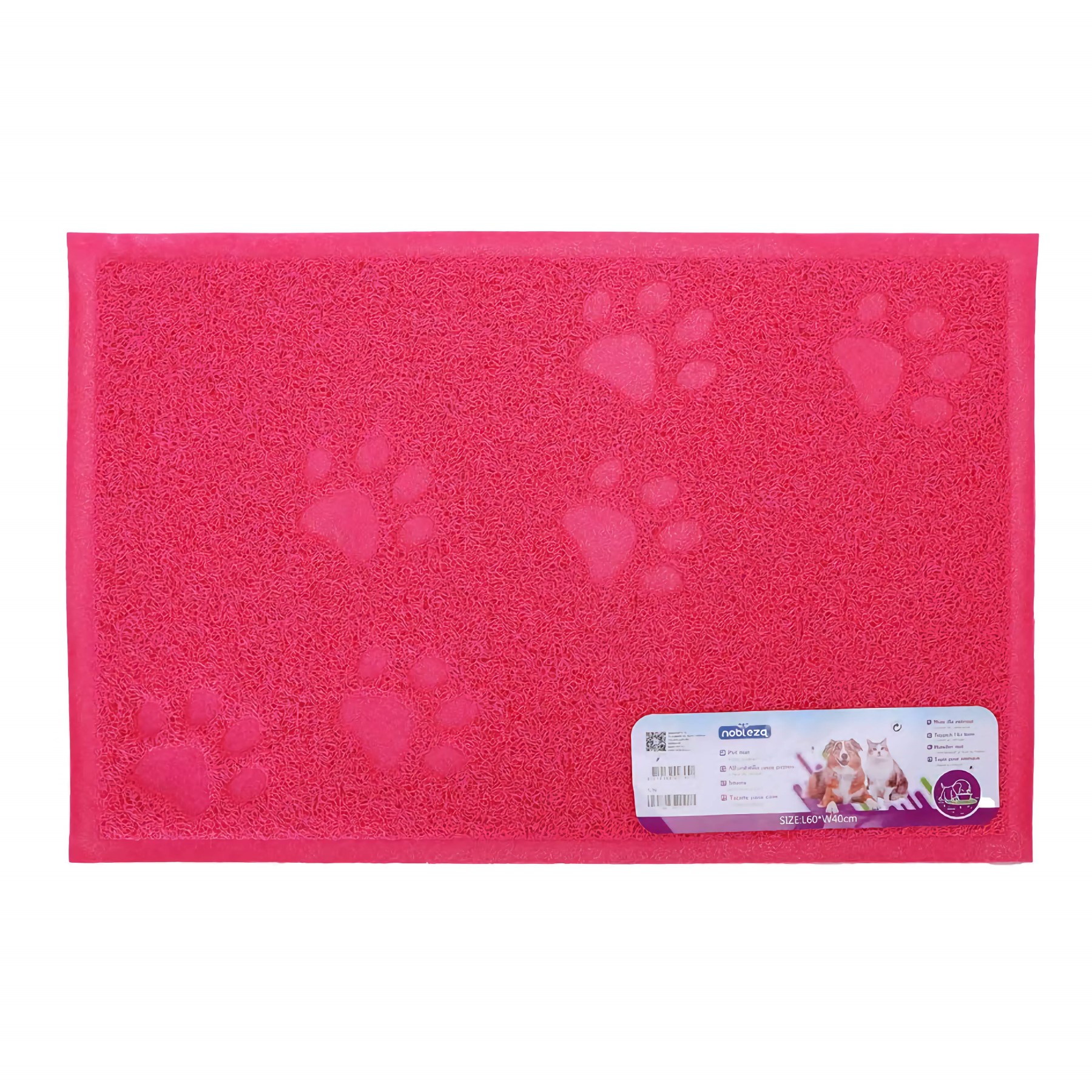 Nobleza Kattenbakmat rubber 40x60 cm roze