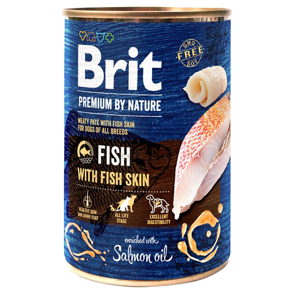 Brit Premium by Nature - Vis met Vissenhuid (6 x 400 g)