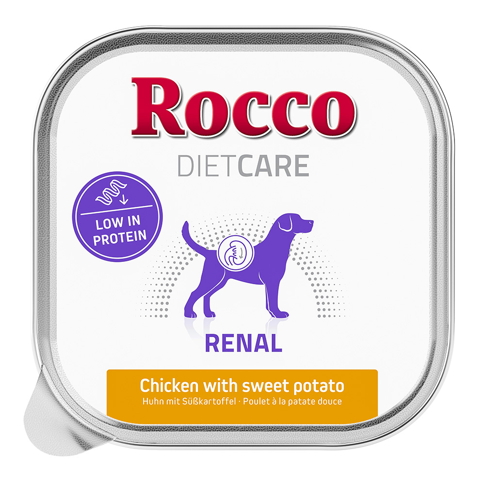 Rocco Diet Care 10x150g  Renal Kip met Zoete Aardappel Kuipje Hondennatvoer